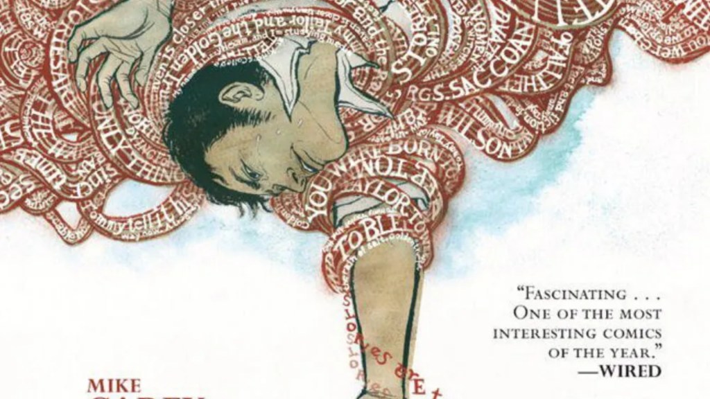 Tom Taylor being drowned by his own words as he reaches an arm out for his salvation