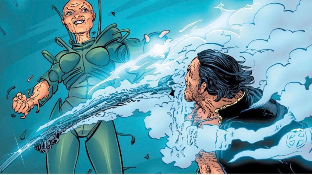 Cassandra Nova manifesting armor and melting Wolverine's arm