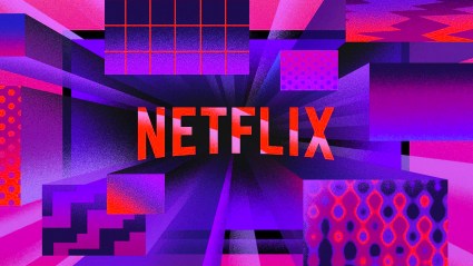 Netflix logo on purple