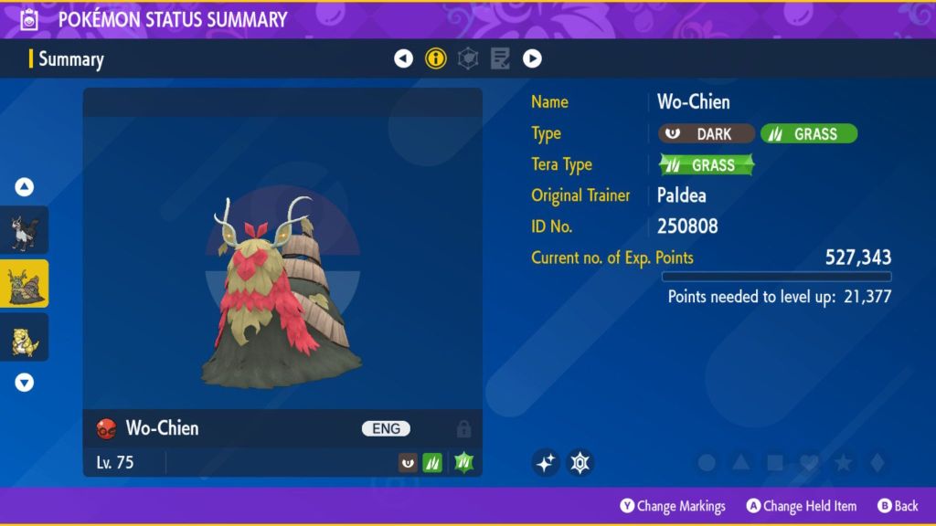 Shiny Wo-Chien Mystery Gift Stats