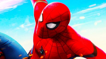 Spider-Man in his costume in the MCU