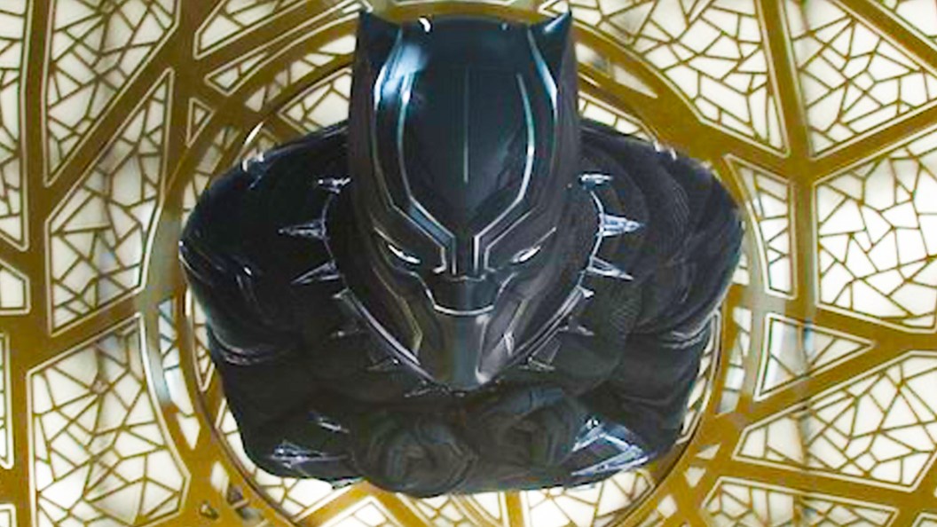 T'Challa's Black Panther about to launch from the ship in Black Panther