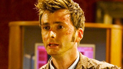 The Tenth Doctor about to regenerate in Doctor Who