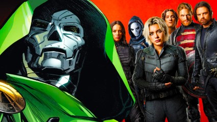 The Thunderbolts with Doctor Doom from Marvel Comics