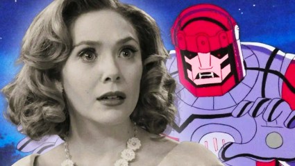 Wanda Maximoff in WandaVision episode 1 and a Sentinel in X-Men The Animated Series episode 1