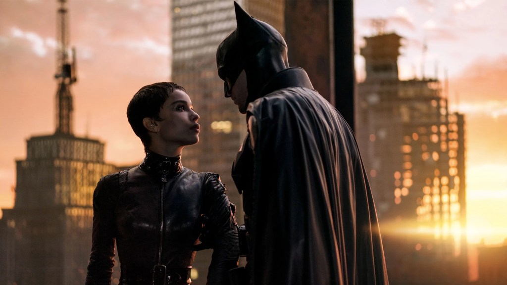 Zoe Kravitz and Robert Pattinson in The Batman
