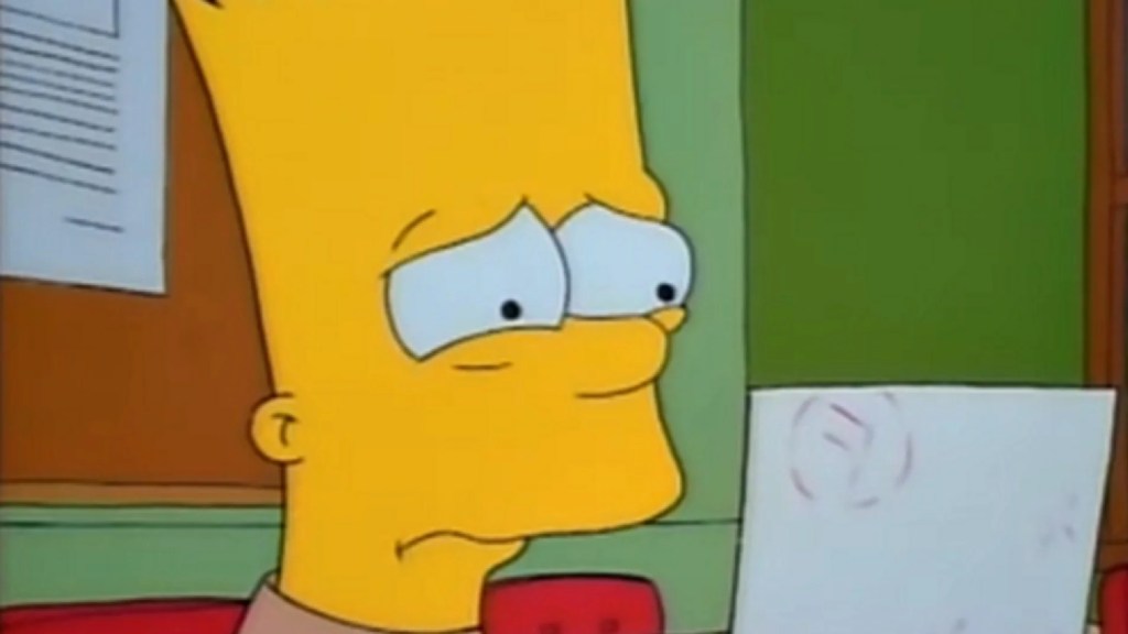 Bart crying in The Simpsons