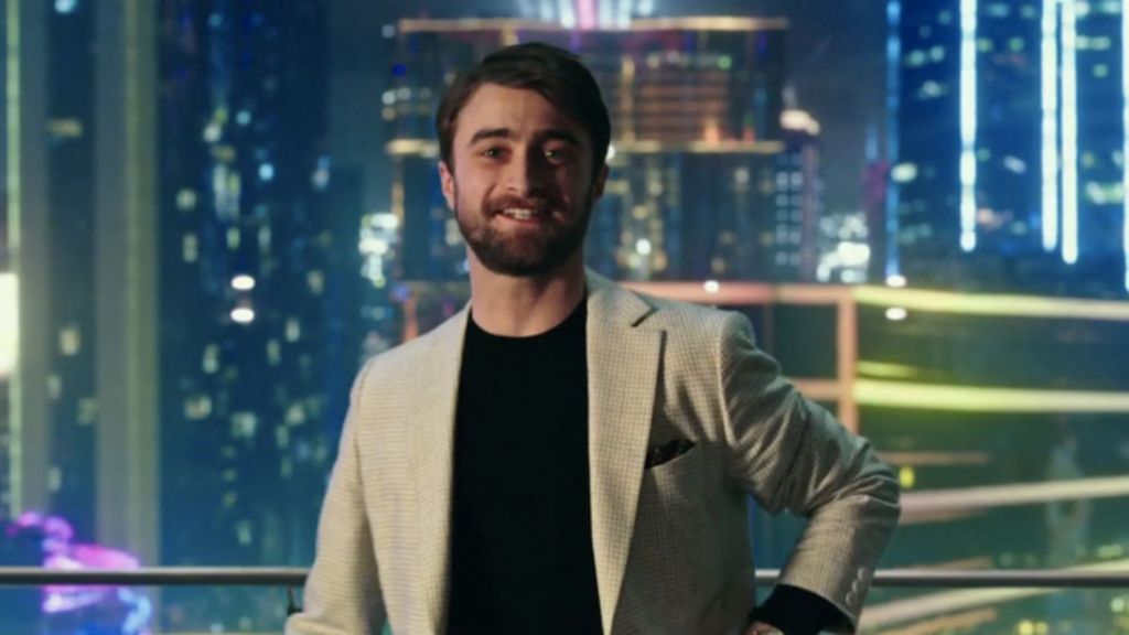 Daniel Radcliffe smiling in Now You See Me.