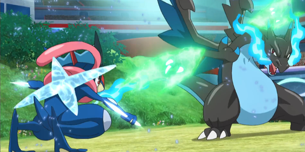 Ash Greninja vs Mega Charizard X
