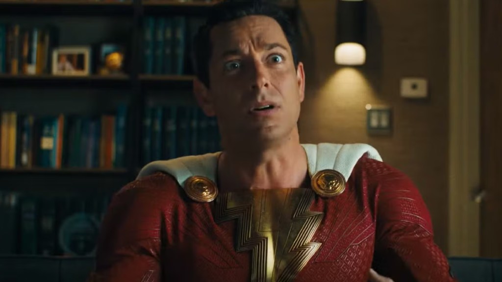 Zachary Levi as Shazam in Shazam! Fury of the Gods