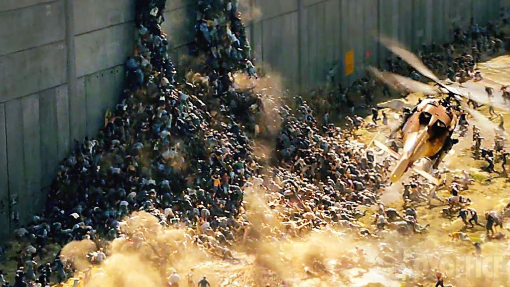 The zombies building a tower in World War Z.