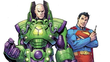 A drawing of Lex Luthor and Superman in the DCU movie Man of Tomorrow