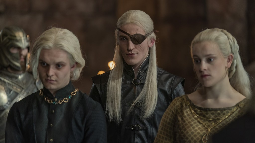 Aegon, Aemon, and Helaena Targaryen in House of the Dragon