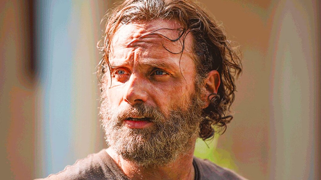 Andrew Lincoln as Rick Grimes with beard in The Walking Dead