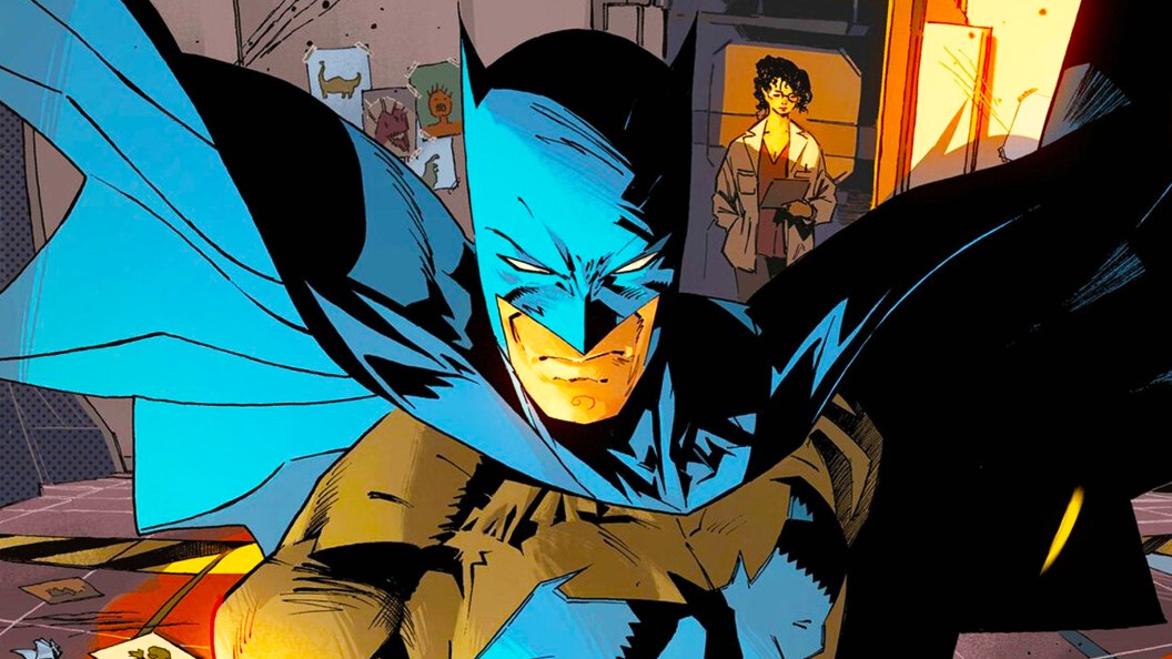 Batman in a blue cape and cowl in DC Comics
