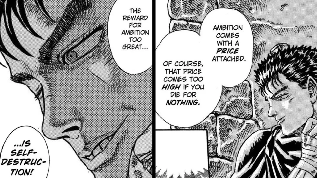Best Berserk Quotes self-destruction of Guts and Griffith