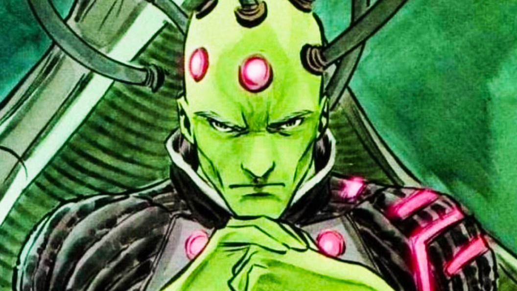 Brainiac looking stern in DC Comics