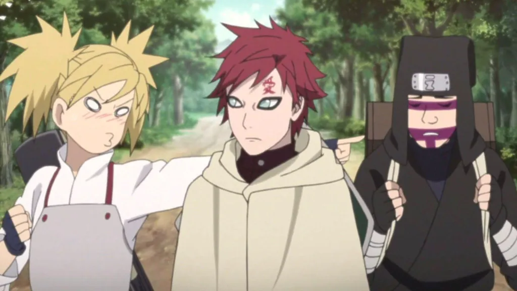 Gaara, Temari, and Kankaro in Naruto Sand Siblings
