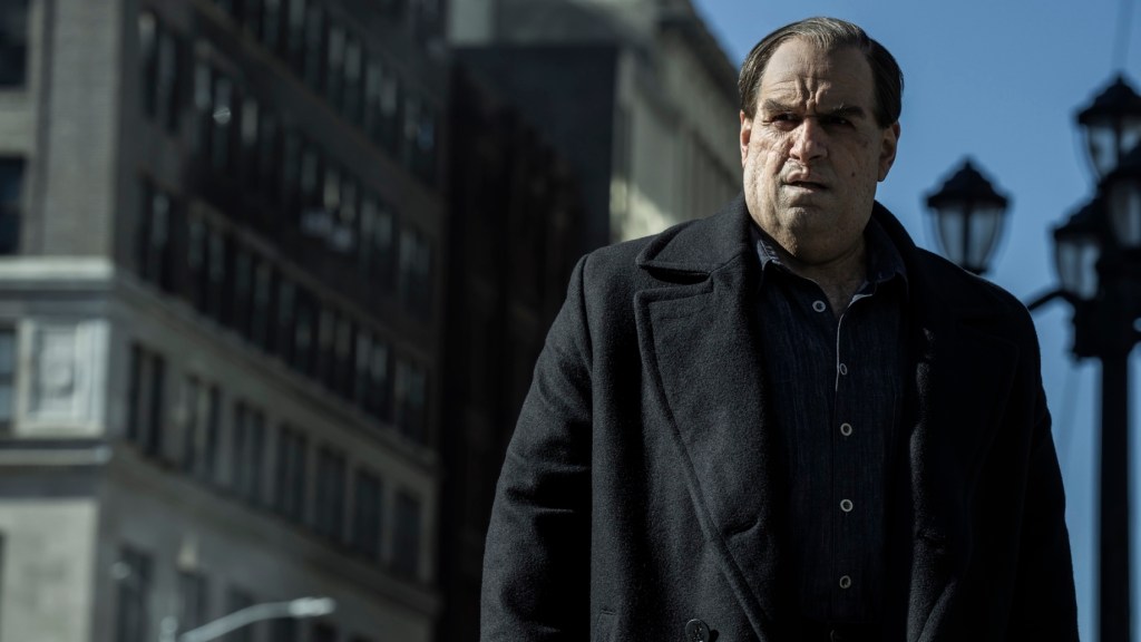 Colin Farrell The Penguin standing outside