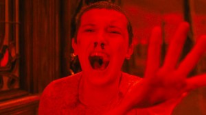 Eleven screaming in Stranger Things