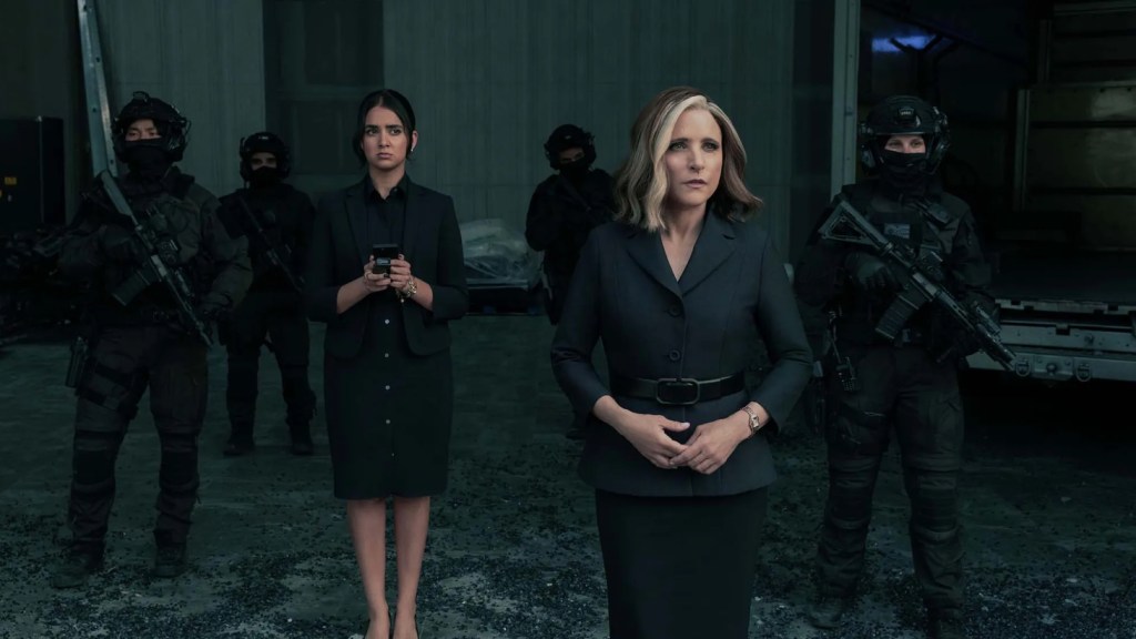 Geraldine Viswanathan and Julia Louis Dreyfus in Thunderbolts