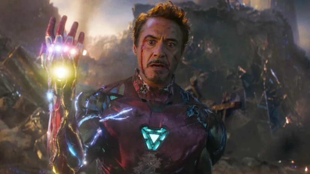 Iron Man with all six Infinity Stones in Avengers Endgame