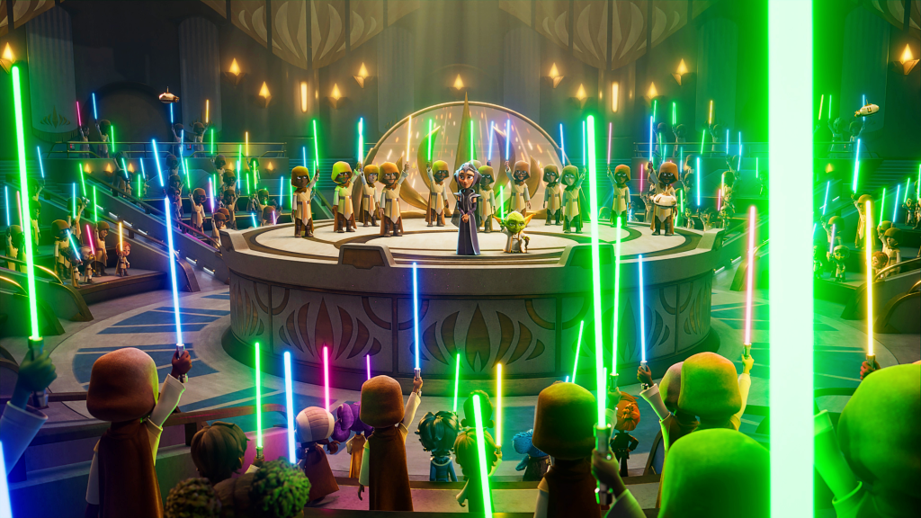 Jedi with lightsabers in Star Wars Young Jedi Adventures