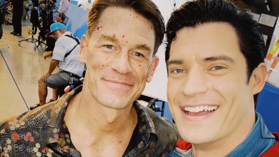 John Cena David Corenswet DCU BTS photo