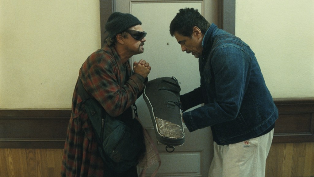 Leonardo DiCaprio and Benicio del Toro in One Battle After Another