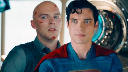 Lex Luthor (Nicholas Hoult) and Superman (David Corenswet) in Superman (2025)