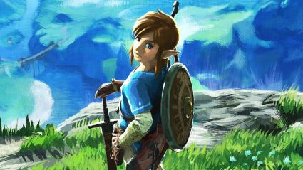 Link in the official art of The Legend of Zelda Breath of the Wild