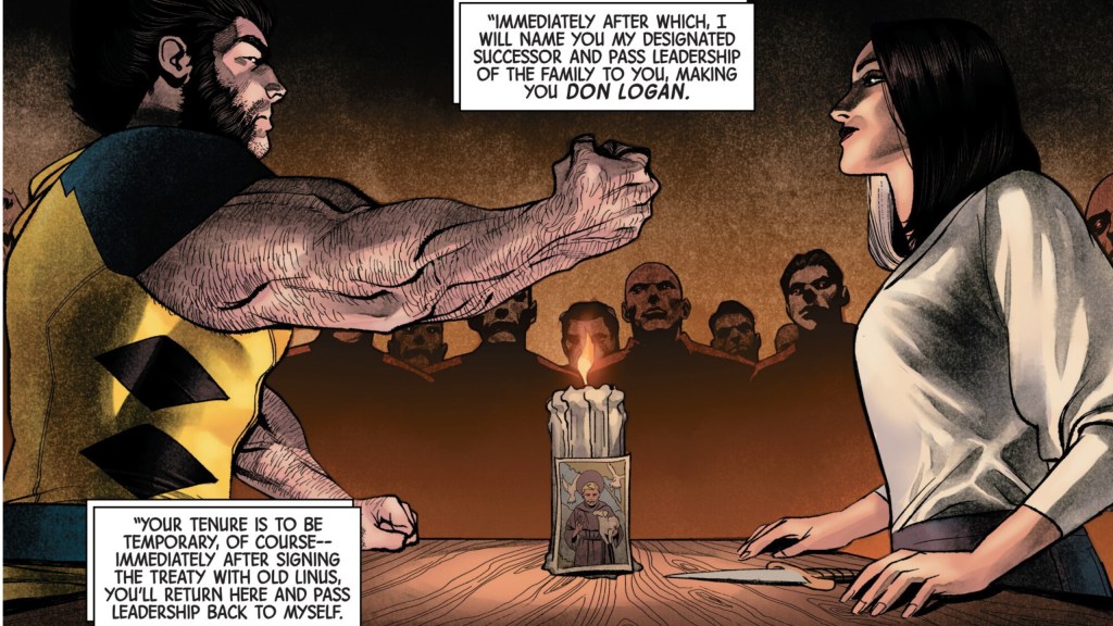 Wolverien becoming a made man with Donna Angelina Andiamo