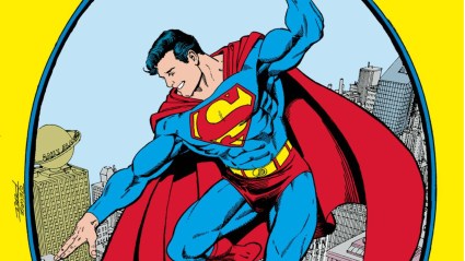 Superman drawn by George Perez after the cover of 1939's Superman #1