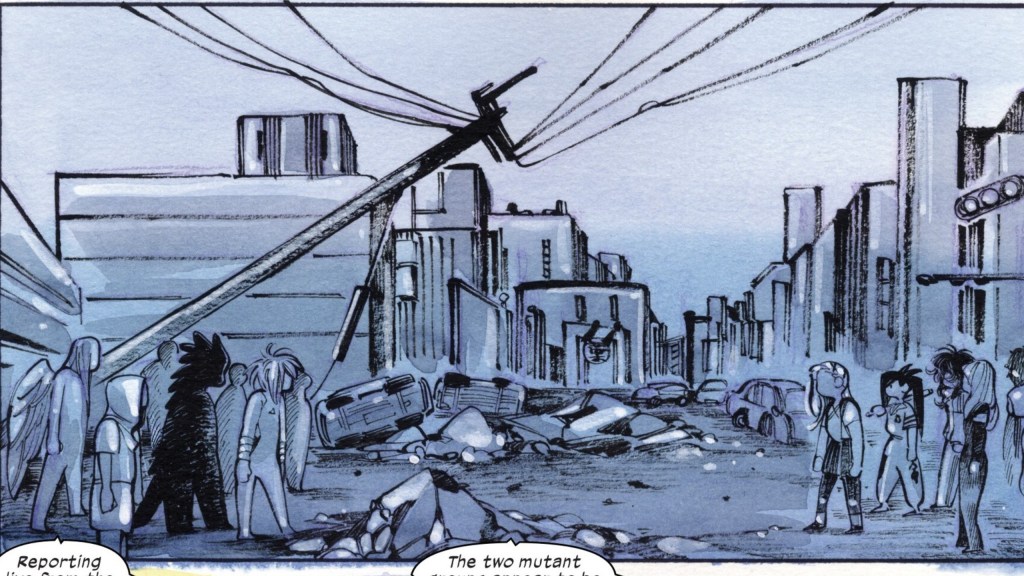 The X-Men and the Children of the Atom facing off