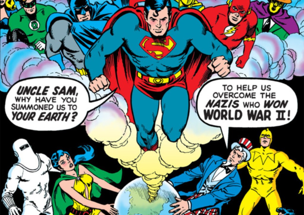 The Freedom Fighters summoning the Justice League and the Justice Society