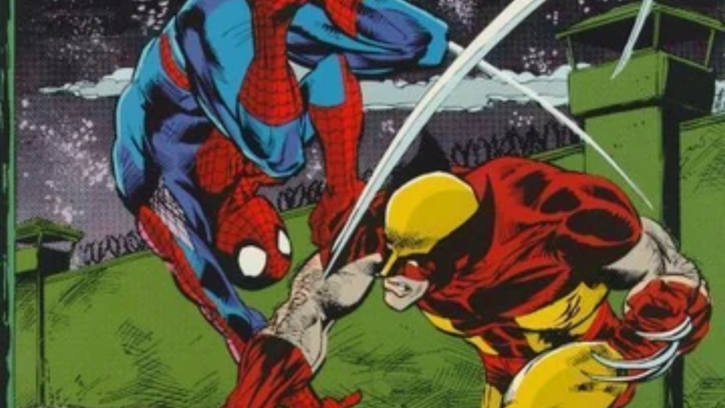 Wolverine slashing at Spider-Man