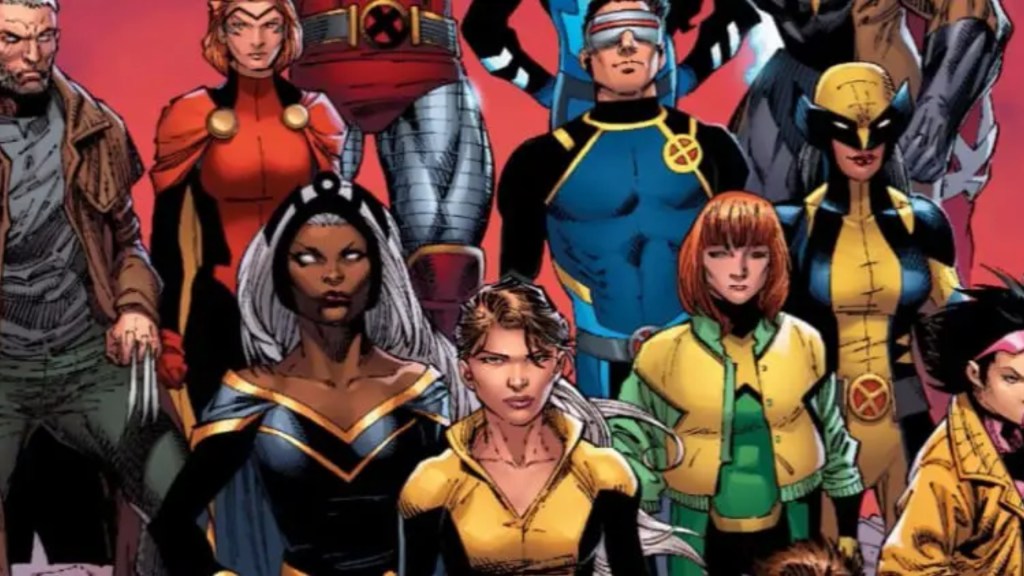 The X-Men Gold and Blue teams standing together