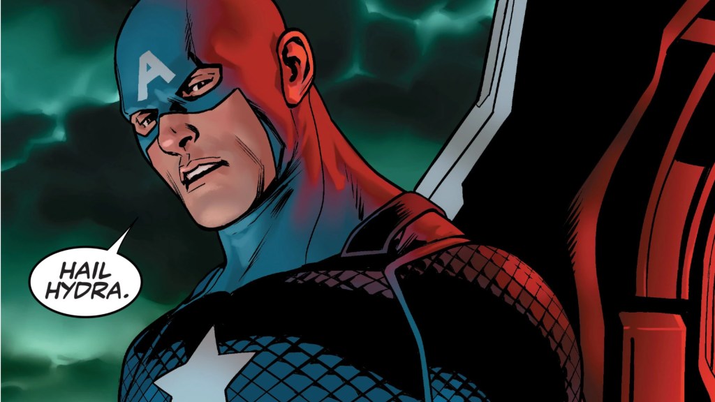 Captain America saying, "Hail Hydra."