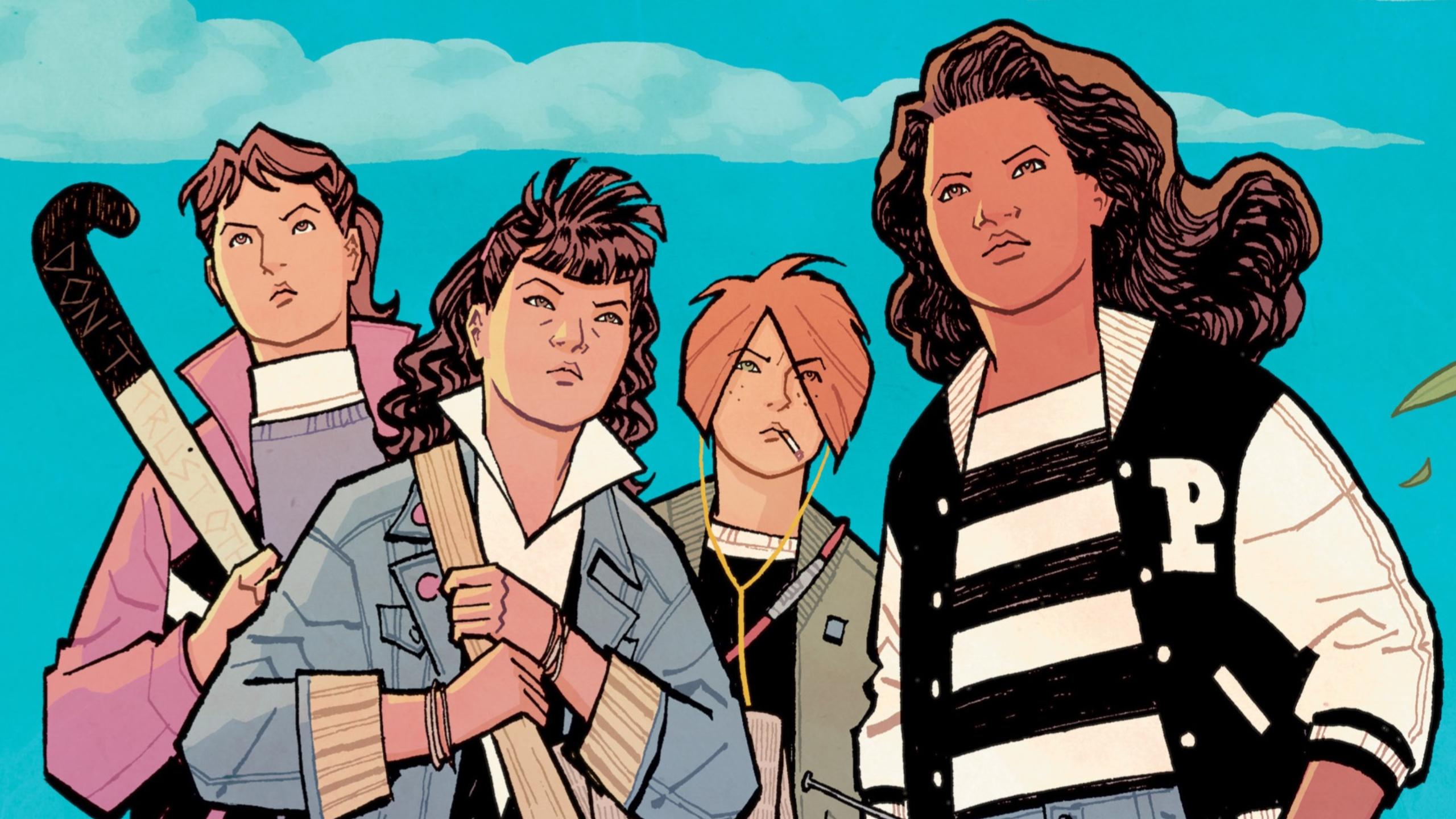 Erin, MacKenzie, KJ, and Tiffany standing together ready to rumble