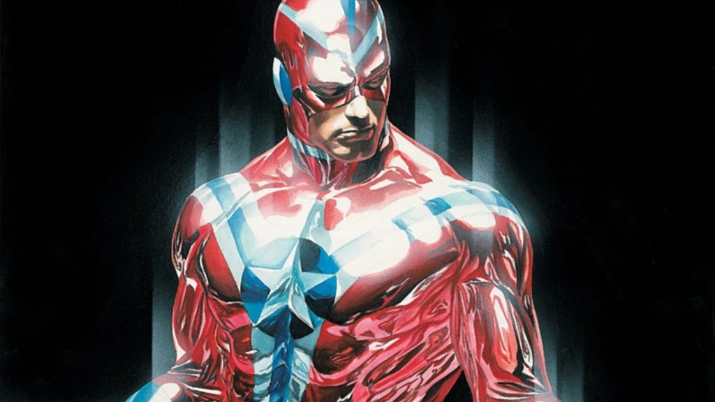 Citizen Steel and his metal skin glowing