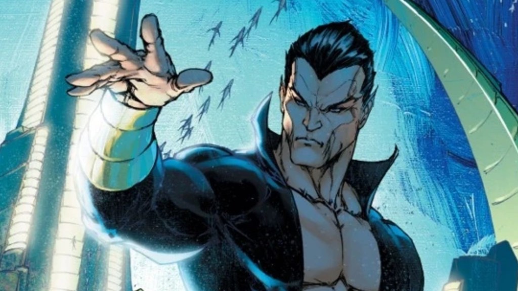 Namor standing in Atlantis with his hand out