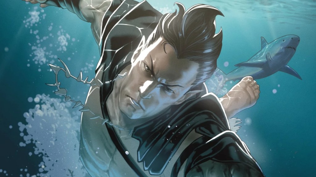 Namor swimming through the ocean