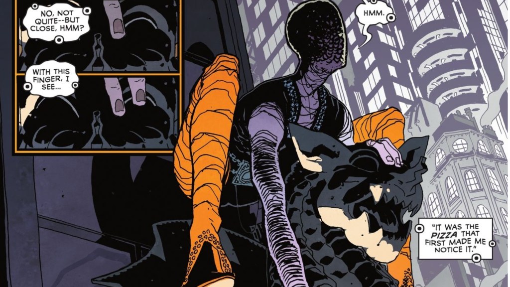 The Ten-Eyed Man on ledge in Gotham City