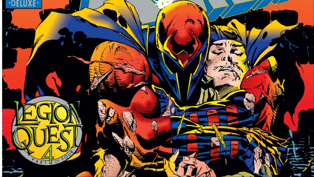 Magneto cradling a dead Xavier