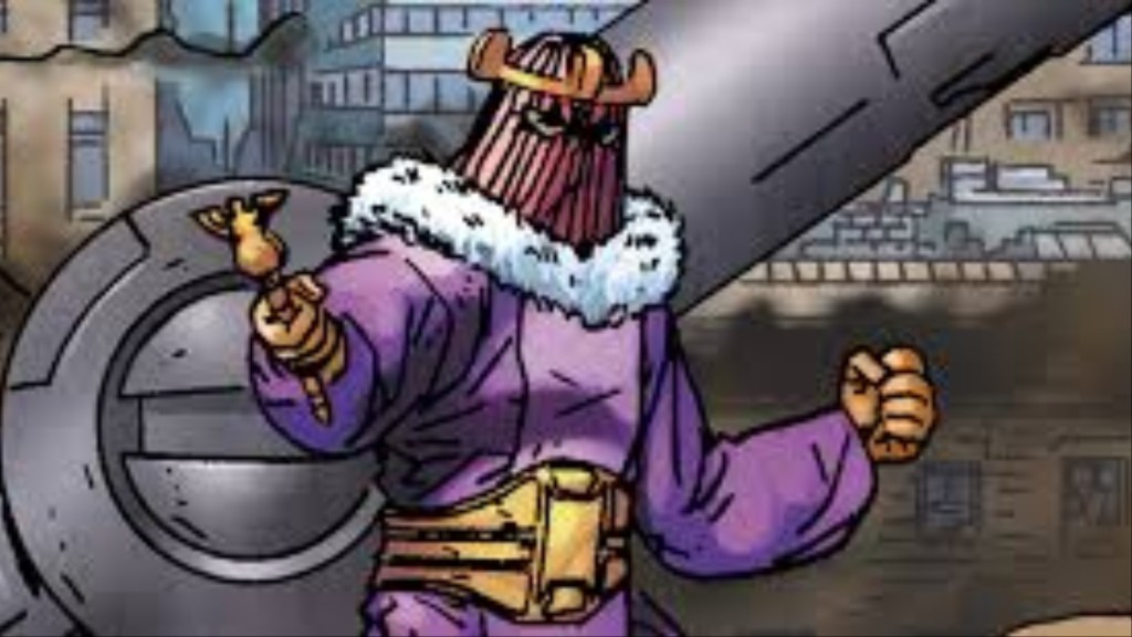 Baron Heinrich Zemo in front of some machinery