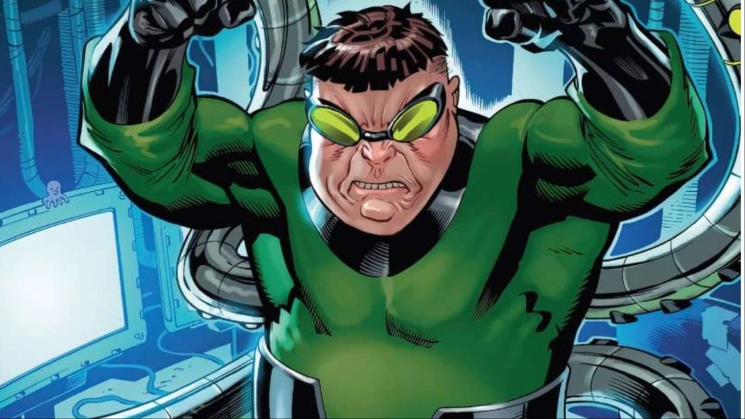 Doctor Octopus looking very angry with his arms behind him