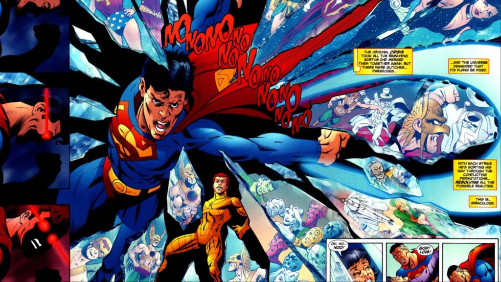 Superboy-Prime punching the walls of reality