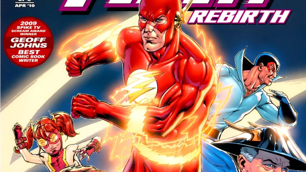 Barry Allen running with Impulse and Max Mercury behind him
