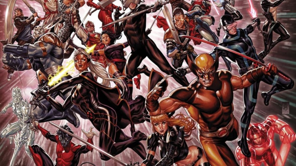 The various mutants of Krakoa with their swords ready for battle