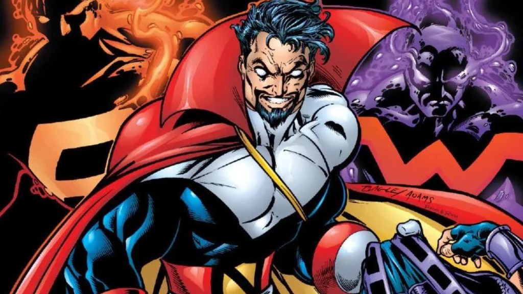 Count Nefaria with Atlas and Wonder Man behind him